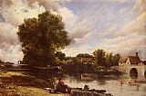 George Frederick Watts Paintings - Along The River by Frederick William Watts